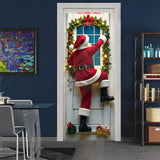Sneaking Santa - Personalized Family Door Sticker