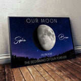 Our Moon Couple Gift Moon Phase Art Anniversary - Personalized Couple Canvas And Poster