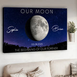 Our Moon Couple Gift Moon Phase Art Anniversary - Personalized Couple Canvas And Poster
