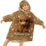 Just A Girl Who Loves Highland Cows - Personalized Highland Cow Blanket Hoodie
