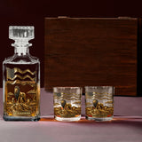 The Black Lion Dad - Personalized African American Whiskey Decanter Set