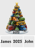 Trucks Christmas Tree - Personalized Kid Custom Shaped Acrylic Plaque