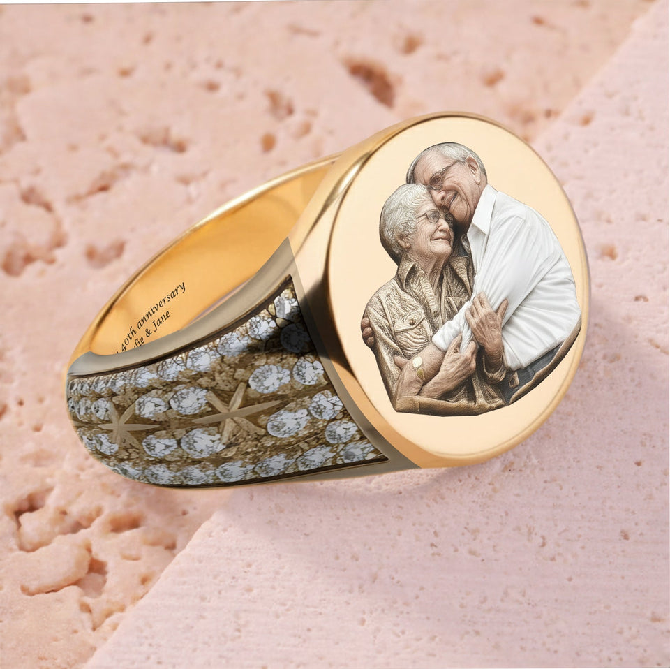 Happy Valentine's Day - Personalized Couple Signet Ring