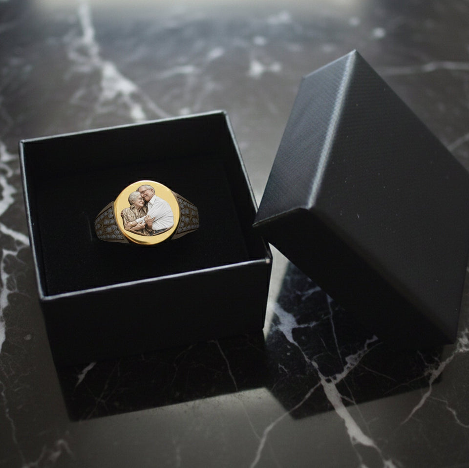 Happy Valentine's Day - Personalized Couple Signet Ring