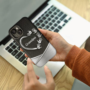 Grandpa Dad Kids Handprints - Personalized Father Full Print Phone Case