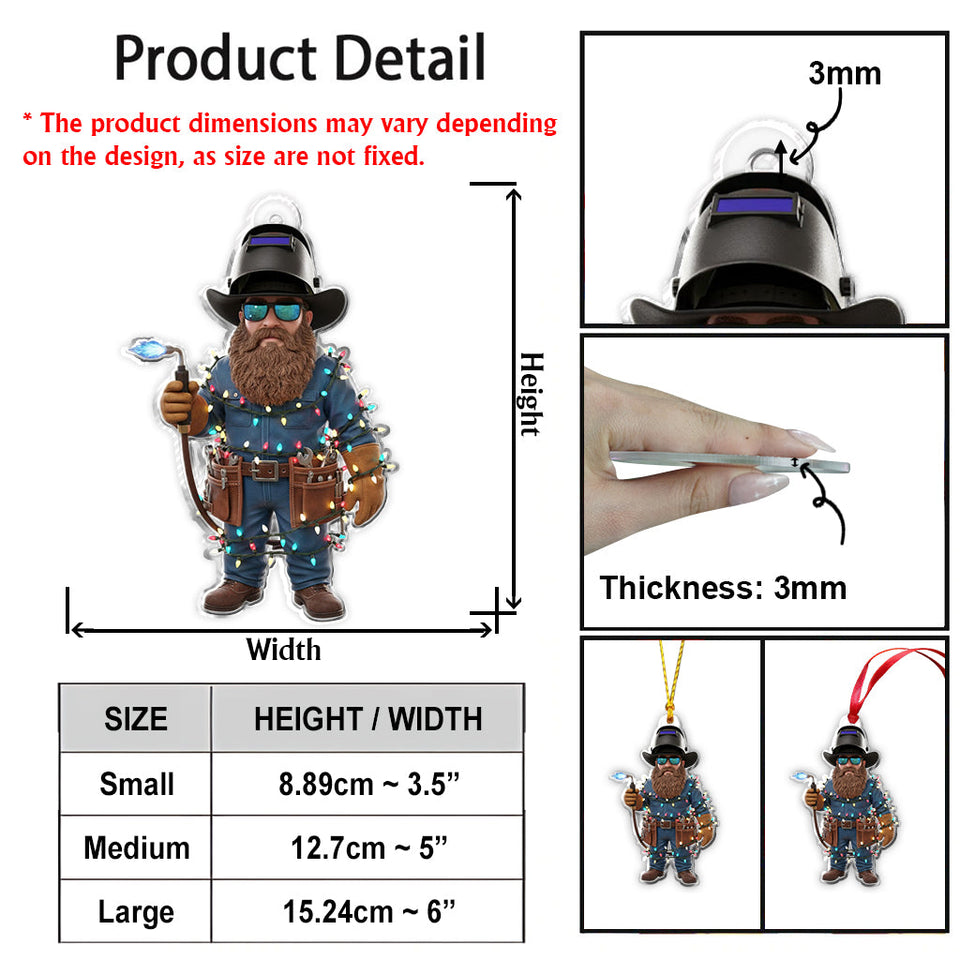 Funny Welder Custom Ornament From Photo - Personalized Welder Ornament