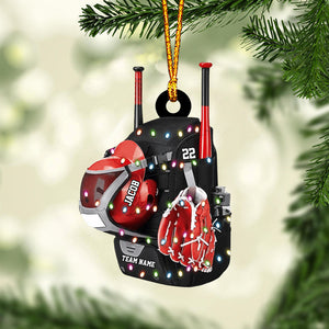 Baseball Backpack - Personalized Baseball Ornament