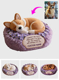 Forget Me Not Memorial Pet Loved Ones - Personalized Dog Faux Fur Shaped Pillow