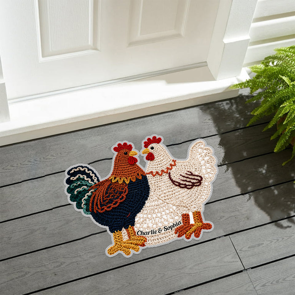 You & Me Couple Gift - Personalized Chicken Non-Slip Tufted Rug