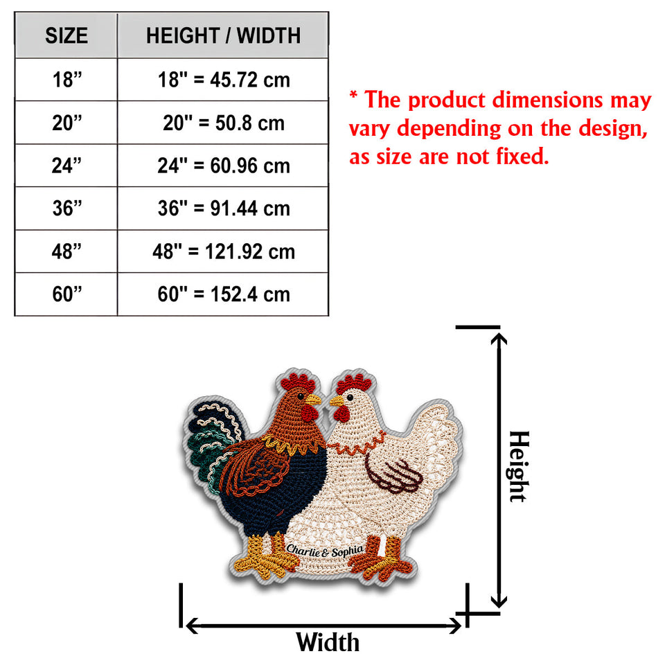 You & Me Couple Gift - Personalized Chicken Non-Slip Tufted Rug