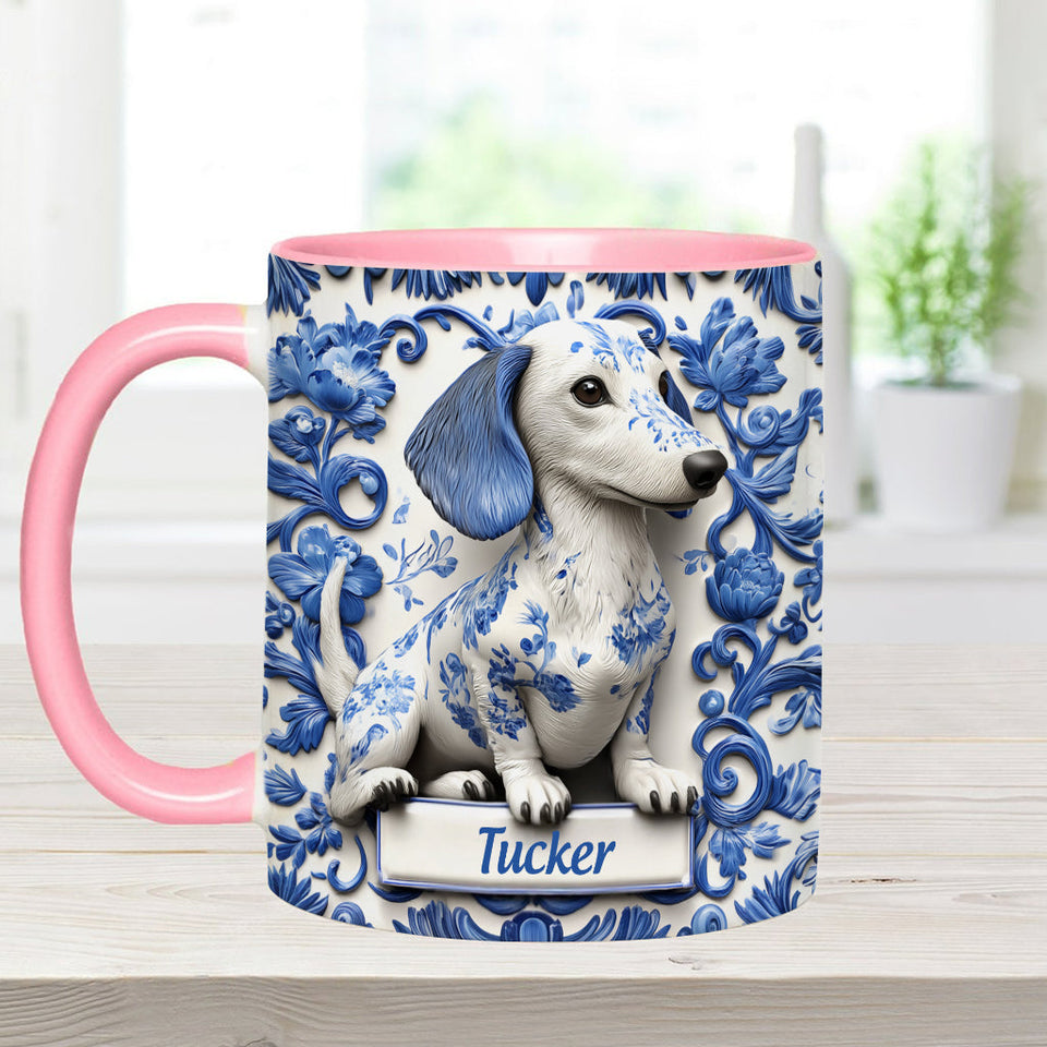 Cute Dachshund - Personalized Dog Accent Mug