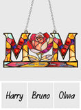 Mom Flower - Personalized Mother Window Hanging Suncatcher Ornament