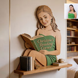 Book Worm - Personalized Book Wooden Floating Shelf