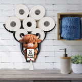 Your Napkin My Lord, Funny Cow - Personalized Highland Cow Toilet Paper Holder Rack