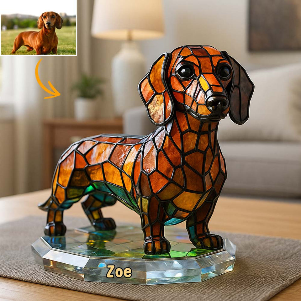 Stained Glass Dog - Personalized French Bulldog Dog Custom Shaped Acrylic Plaque