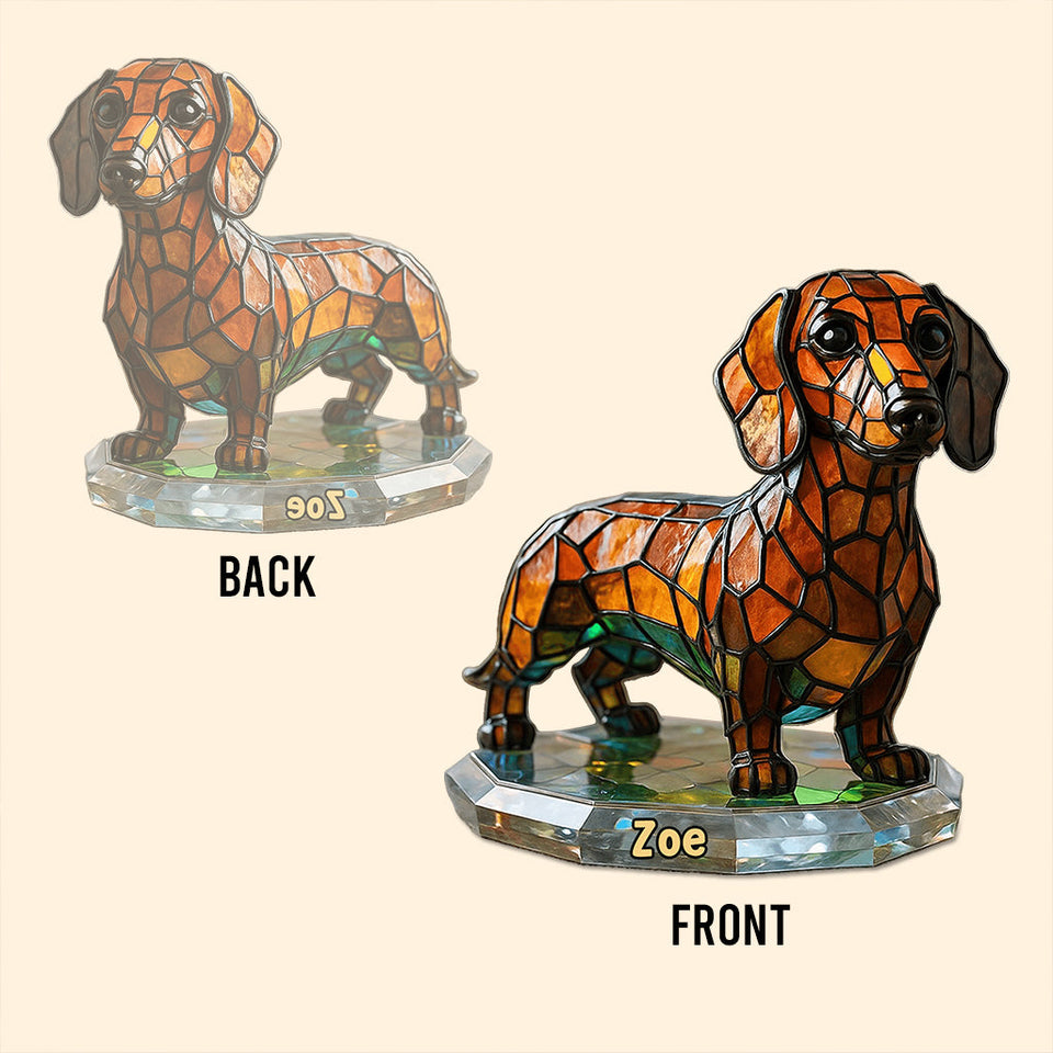 Stained Glass Dog - Personalized French Bulldog Dog Custom Shaped Acrylic Plaque