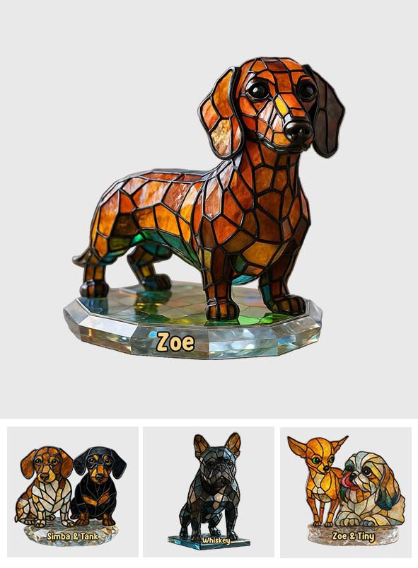 Stained Glass Dog - Personalized French Bulldog Dog Custom Shaped Acrylic Plaque