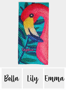 Rhinestone Flamingo – Stand Out on the Sand - Personalized Flamingo Quick-dry Beach Towel/ Bath Towel