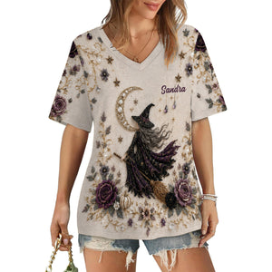 Magic Witch - Personalized Witch Fully Printed V-Neck T-Shirt