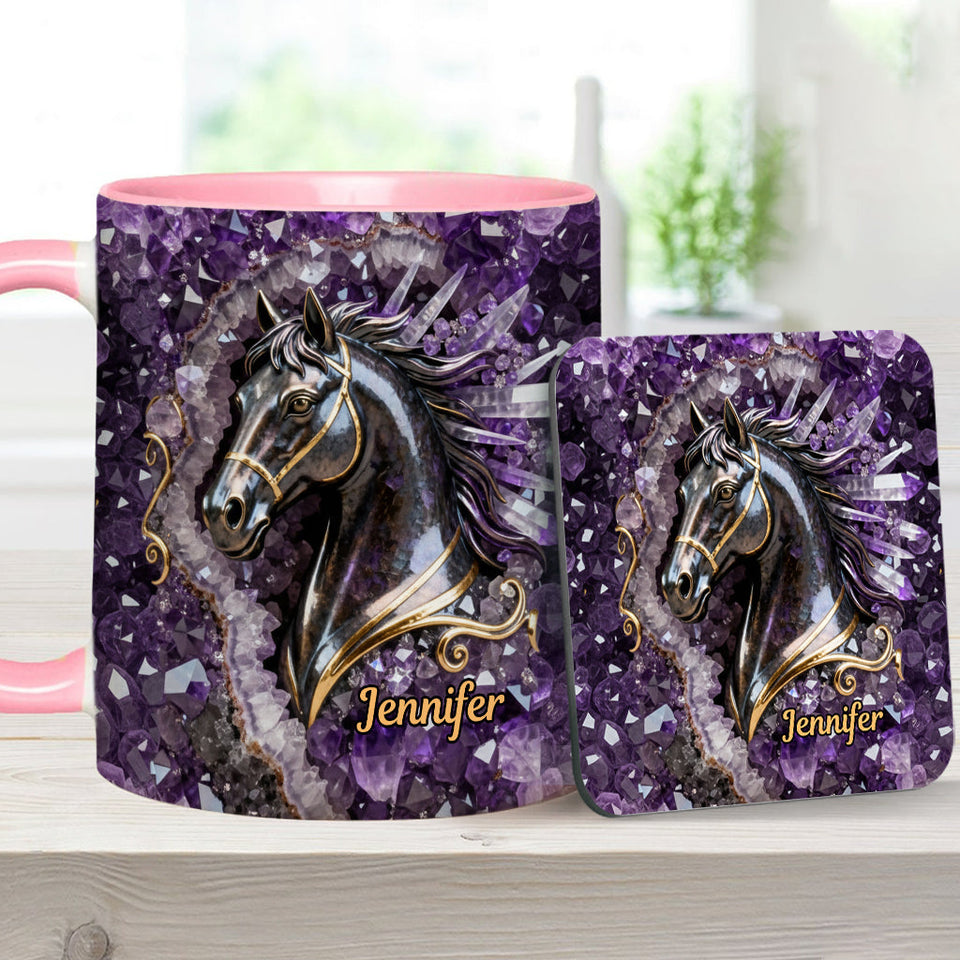 Love Horse - Personalized Horse Accent Mug & Coaster