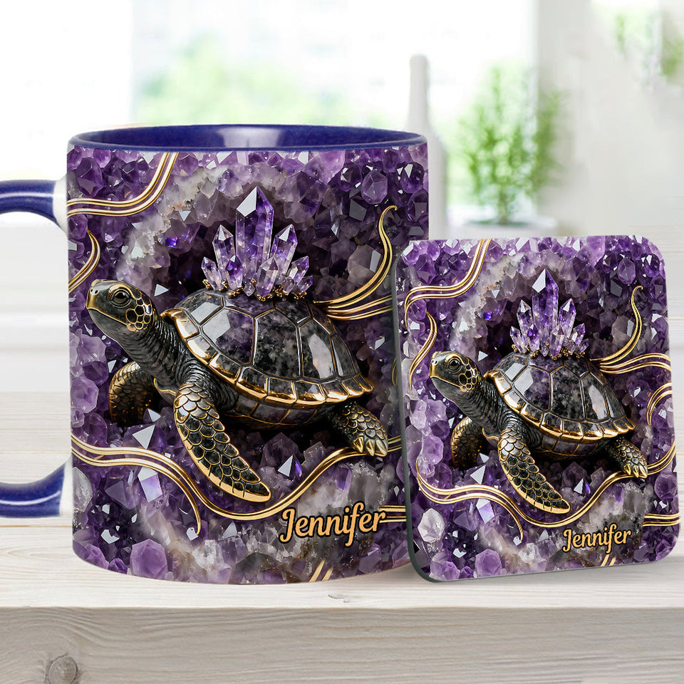 Love Turtle - Personalized Turtle Accent Mug & Coaster