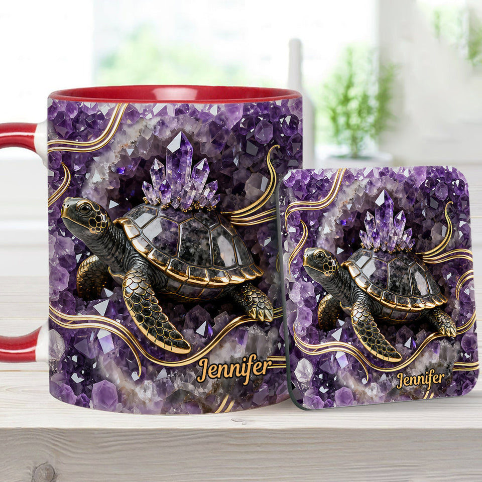 Love Turtle - Personalized Turtle Accent Mug & Coaster