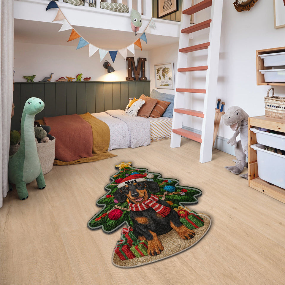 Christmas Dog - Personalized Dog Non-Slip Tufted Rug