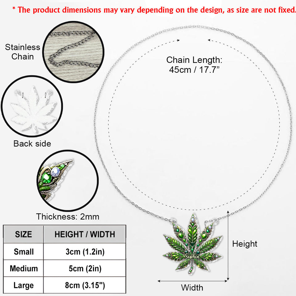 Stunning Leaf - Personalized Weed Custom Shaped Pendant Necklace