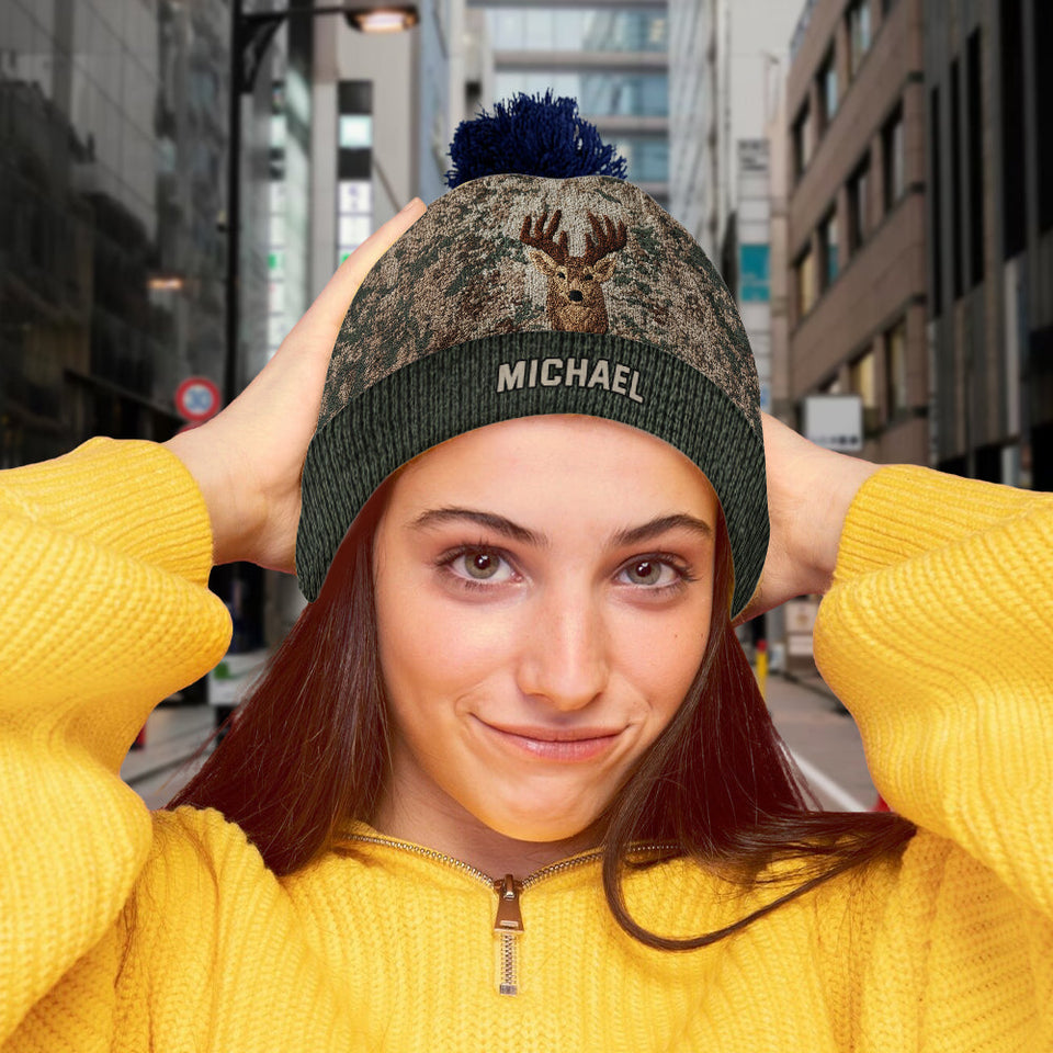 Deer Head - Personalized Hunting Beanie Hat