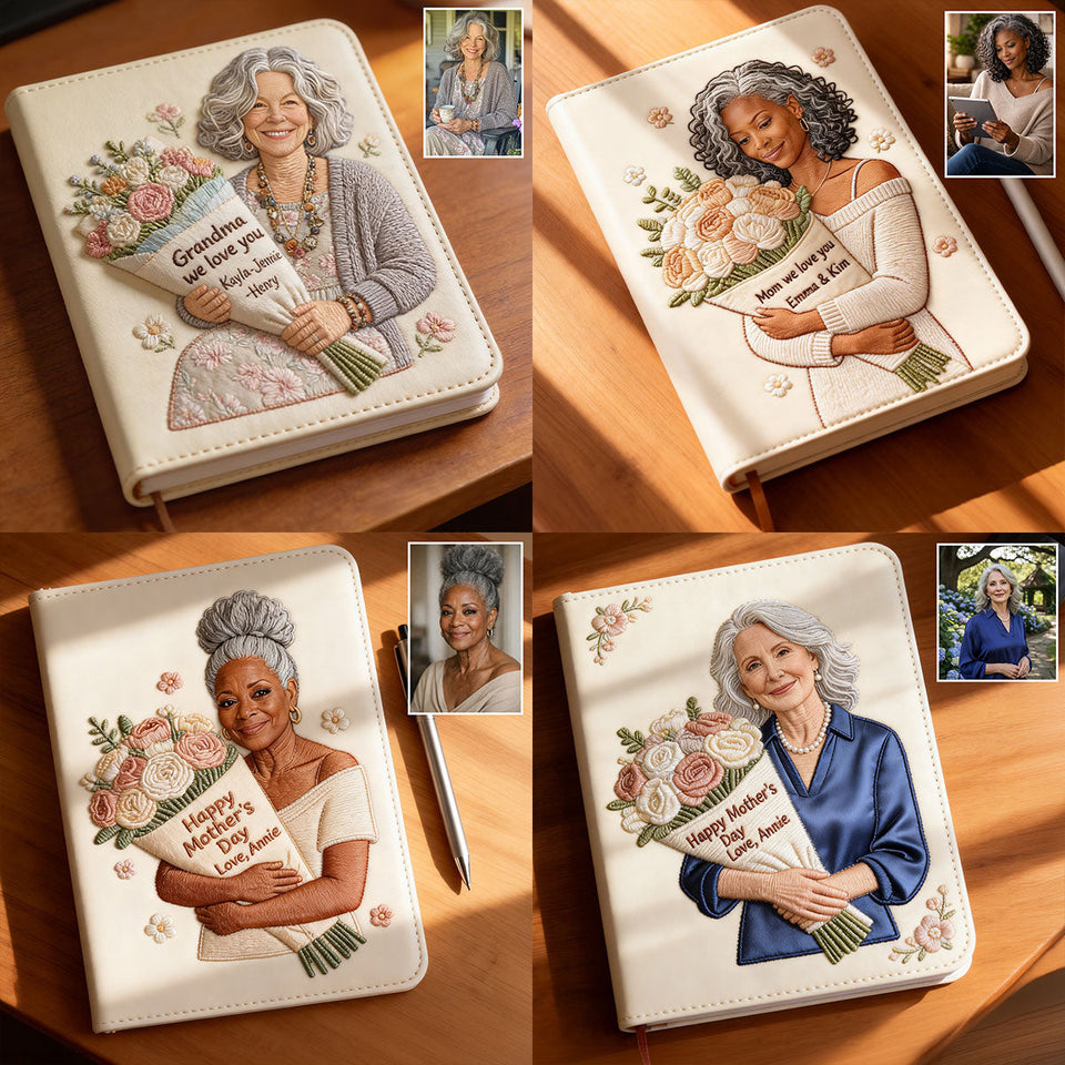 Mother's Day Flower Hug - Personalized Mother Leather Journal