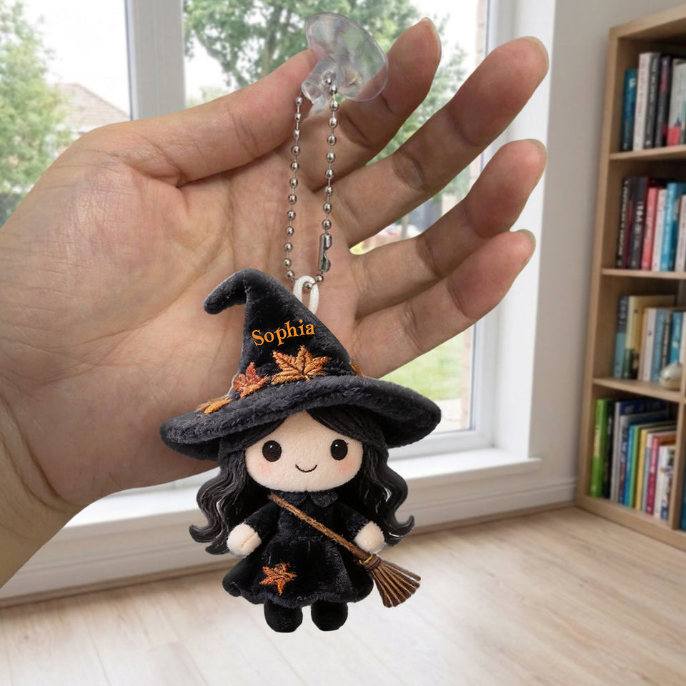 It's Time - Personalized Witch Tumbler With Plush Charm