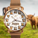 Just A Girl Who Loves Highland Cow - Personalized Highland Cow Women Hand Watch