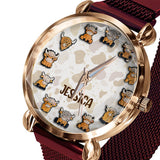 Just A Girl Who Loves Highland Cow - Personalized Highland Cow Women Hand Watch