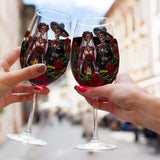From Our First Kiss - Personalized Couple Wine Glass With Long Stem