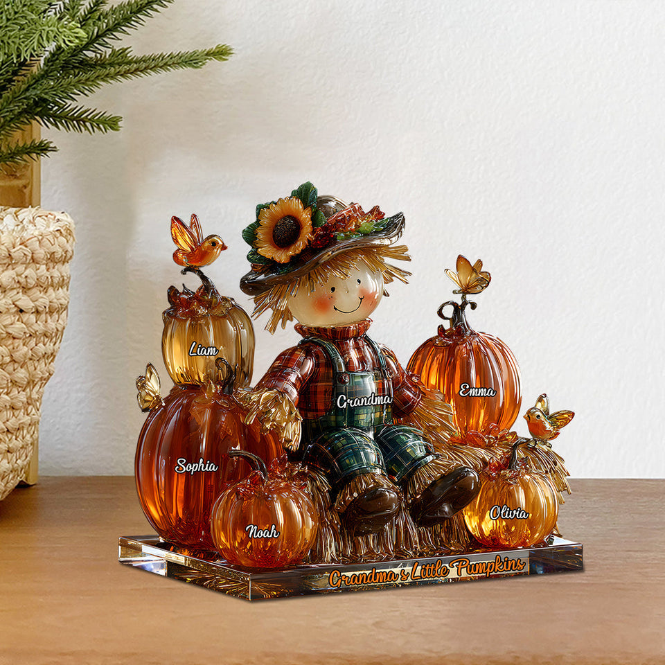 Grandma's Little Pumpkins - Personalized Grandma Custom Shaped Acrylic Plaque