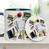 Live Love Teach - Personalized Teacher Accent Mug & Coaster