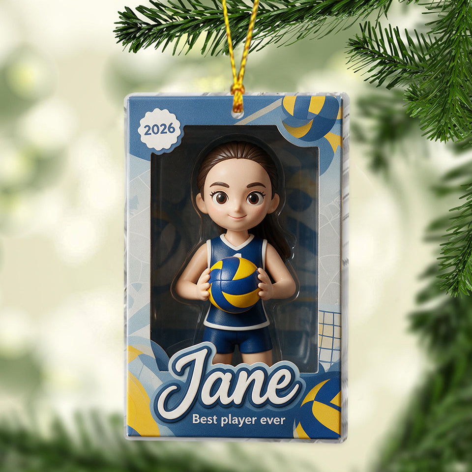 Love Sport Custom Photo - Personalized Volleyball Ornament
