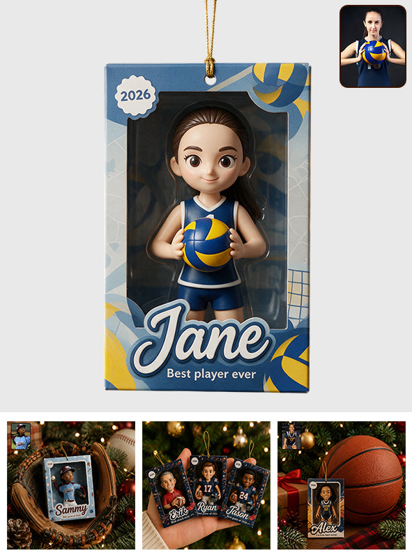 Love Sport Custom Photo - Personalized Volleyball Ornament