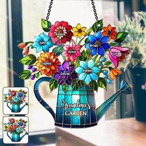 Grandma's Mom's Garden - Personalized Grandma Window Hanging Suncatcher Ornament