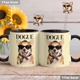 Funny Dog Lovers Gift - Personalized Dog Set Accent Mug with Acrylic Stirrers