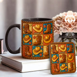 Cowgirl Boot Print, Western Cowgirl - Personalized Cowgirl Accent Mug & Coaster