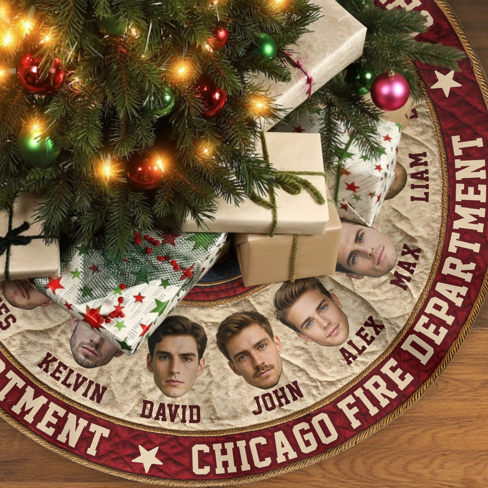 We're Firefighters - Personalized Firefighter Shaped Tree Skirt