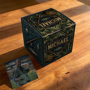 We Hooked The Best Dad - Personalized Father Pop Up Box Card