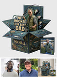 We Hooked The Best Dad - Personalized Father Pop Up Box Card