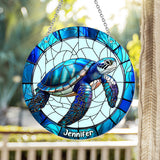Love Turtles - Personalized Turtle Window Hanging Suncatcher Ornament