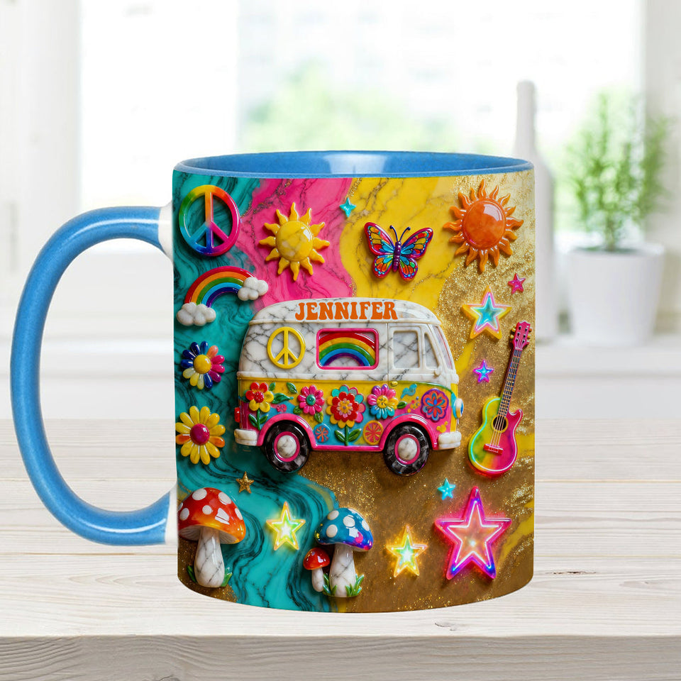 Hippie Souls - Personalized Hippie Accent Mug & Coaster