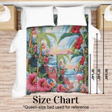 Flamingo Tropic Vibes - Personalized Flamingo Blanket