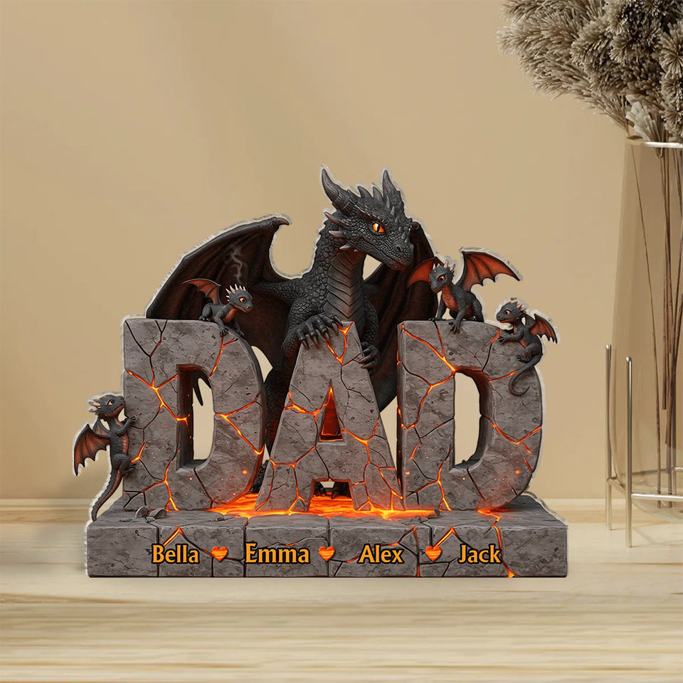 Best Dad Ever - Personalized Father Custom Shaped Acrylic Plaque