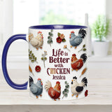 Life Is Better With Chicken - Personalized Chicken Accent Mug