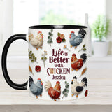 Life Is Better With Chicken - Personalized Chicken Accent Mug